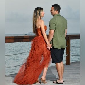 For Love & Lemons Bustier Gown- Rust M